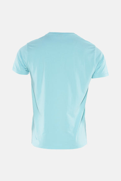 Blauw T-shirt met korte mouwen van Petrol Industries®, gezien van achteren.