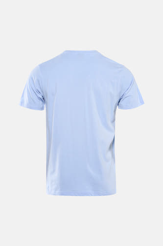 Blauw T-shirt met korte mouwen van Petrol Industries®, achterkant weergegeven, effen van kleur, zonder details.