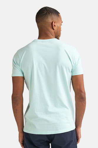 T-shirt vert à manches courtes de Petrol Industries, vu de dos, avec un design uni et un col rond.