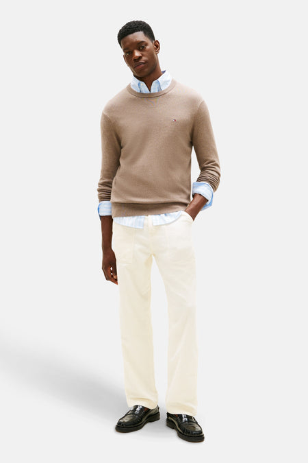 Pull col O Beige - TOMMY HILFIGER