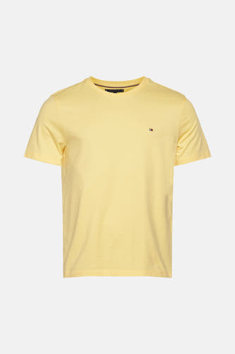 Geel T-shirt met korte mouwen van TOMMY HILFIGER, met een klein logo op de borst.