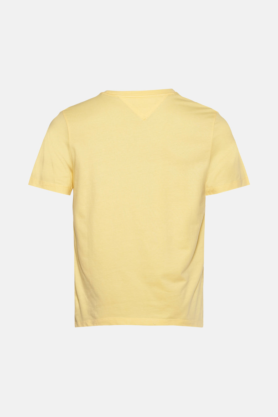Geel T-shirt met korte mouwen van Tommy Hilfiger, effen kleur met een V-detail onder de ronde halslijn.