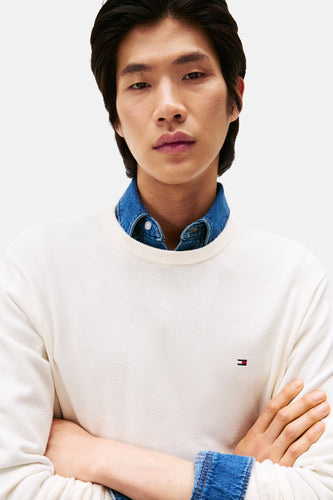 Pull met ronde hals - ecru - TOMMY HILFIGER