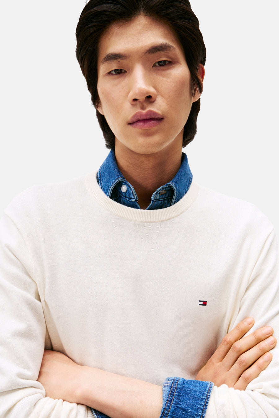 Pull met ronde hals - ecru - TOMMY HILFIGER