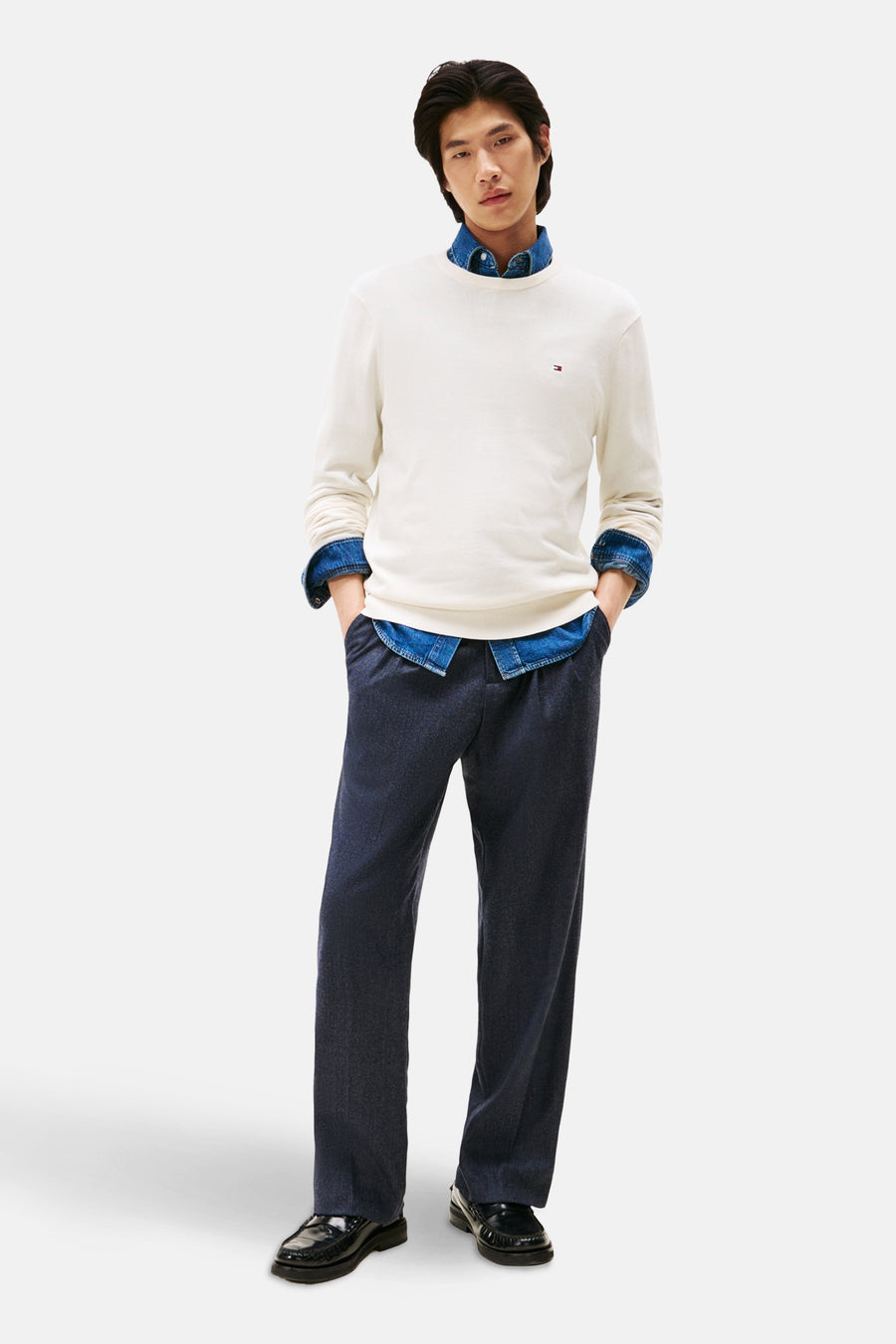 Pull met ronde hals - ecru - TOMMY HILFIGER