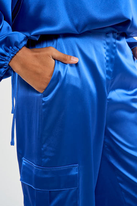 Pantalon cargo Bleu - NOOR BY NORA GHARIB