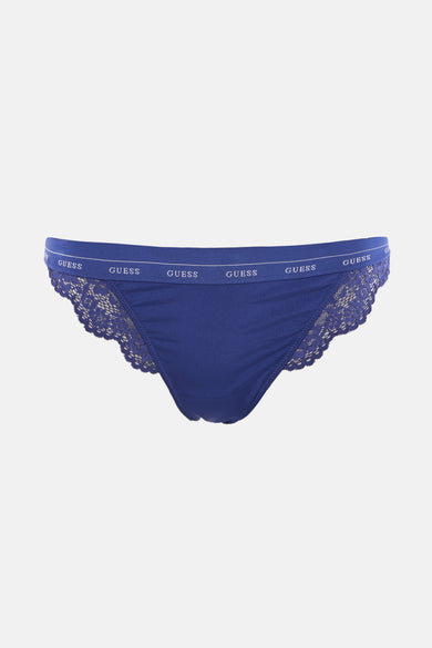 Jupe bleue de Guess avec des détails sur les bords.
