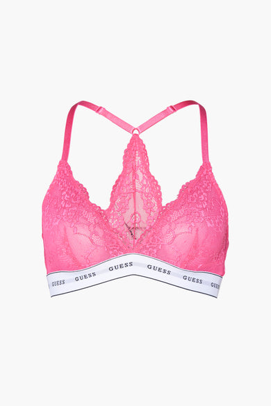 Roze beha van Guess met kanten details en racerback-ontwerp.