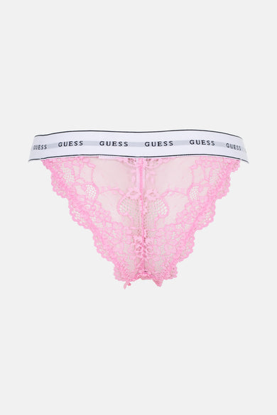 Robe rose de Guess avec des détails sur les bords et une ceinture élastique avec logo.