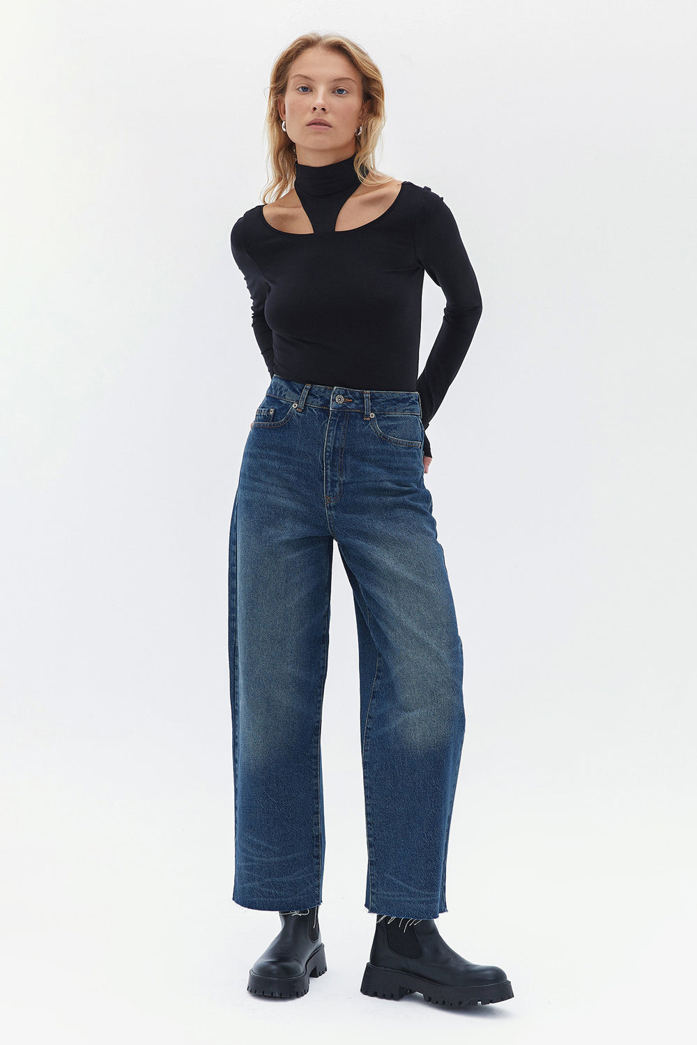 Jeans wide Mid blue denim - OXXO