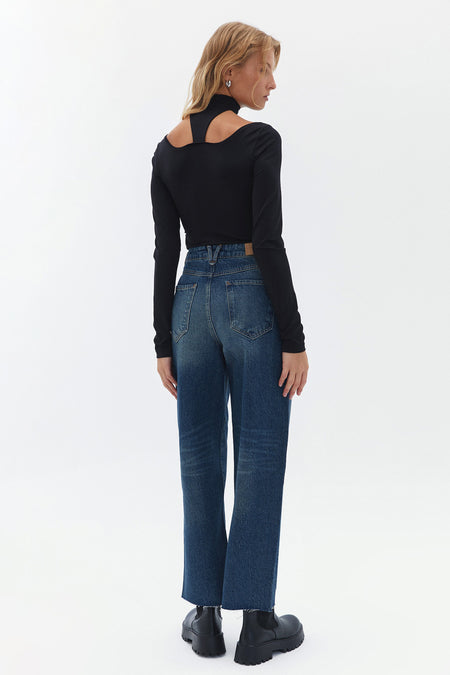 Wide jeans - mid blue denim