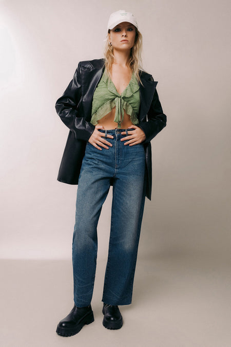 Wide jeans - mid blue denim