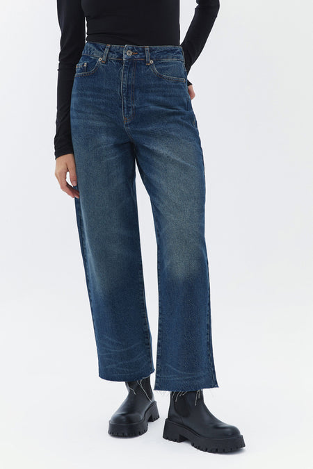 Wide jeans - mid blue denim