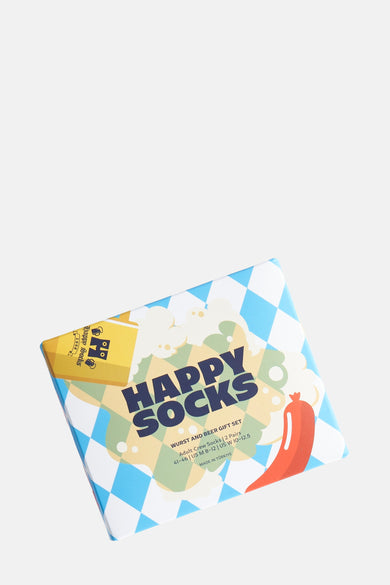 Lot de chaussettes Happy Socks, avec un motif de raisins bleus et de saucisses.