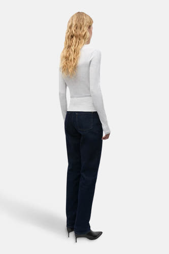 Grijze T-shirt met lange mouwen van ENVII, met een lange mouwen en een strak model.