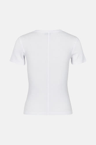 T-shirt blanc à manches courtes d'ENVII, avec une texture lisse et une coupe droite sur le dos.