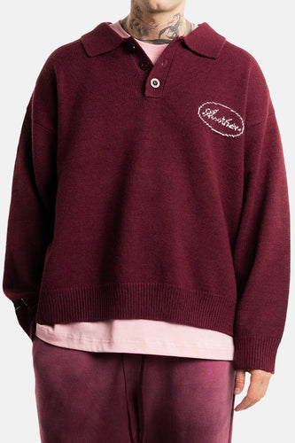 Pull met V-hals - rood