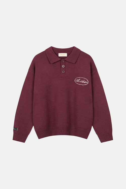 Pull à col en V - rouge