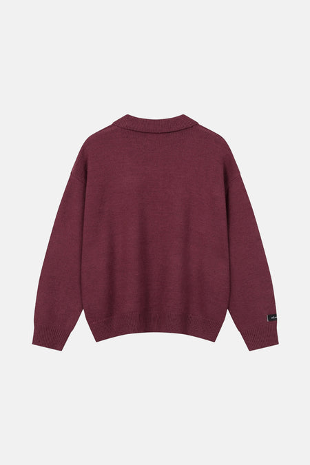 Pull met V-hals - rood