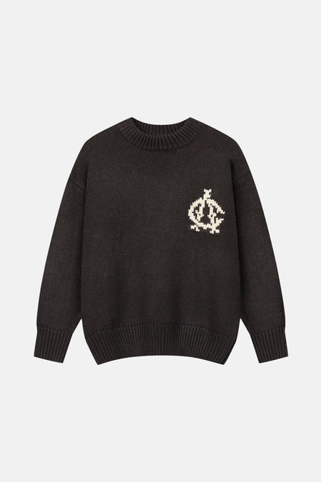 Pull met ronde hals - bruin
