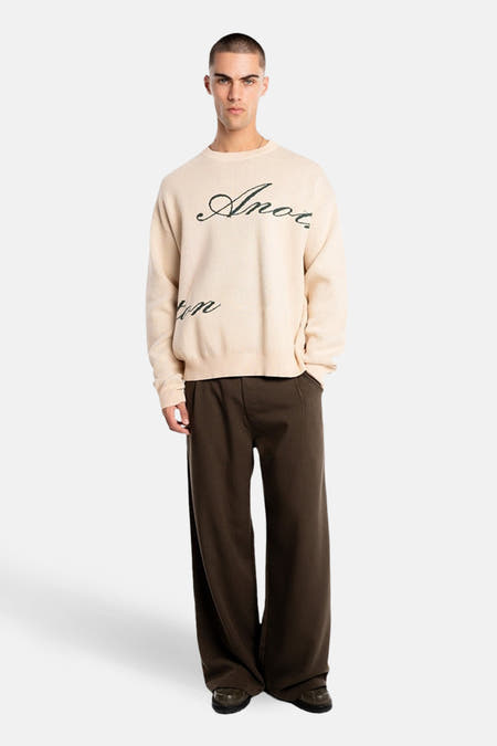 Pull met ronde hals - beige