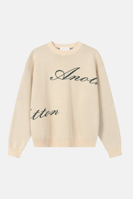 Pull met ronde hals - beige