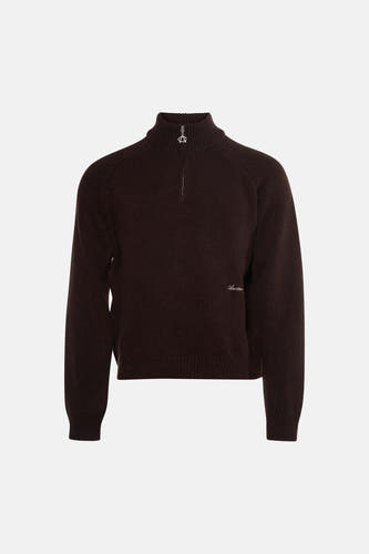 Pull met rolkraag - bruin