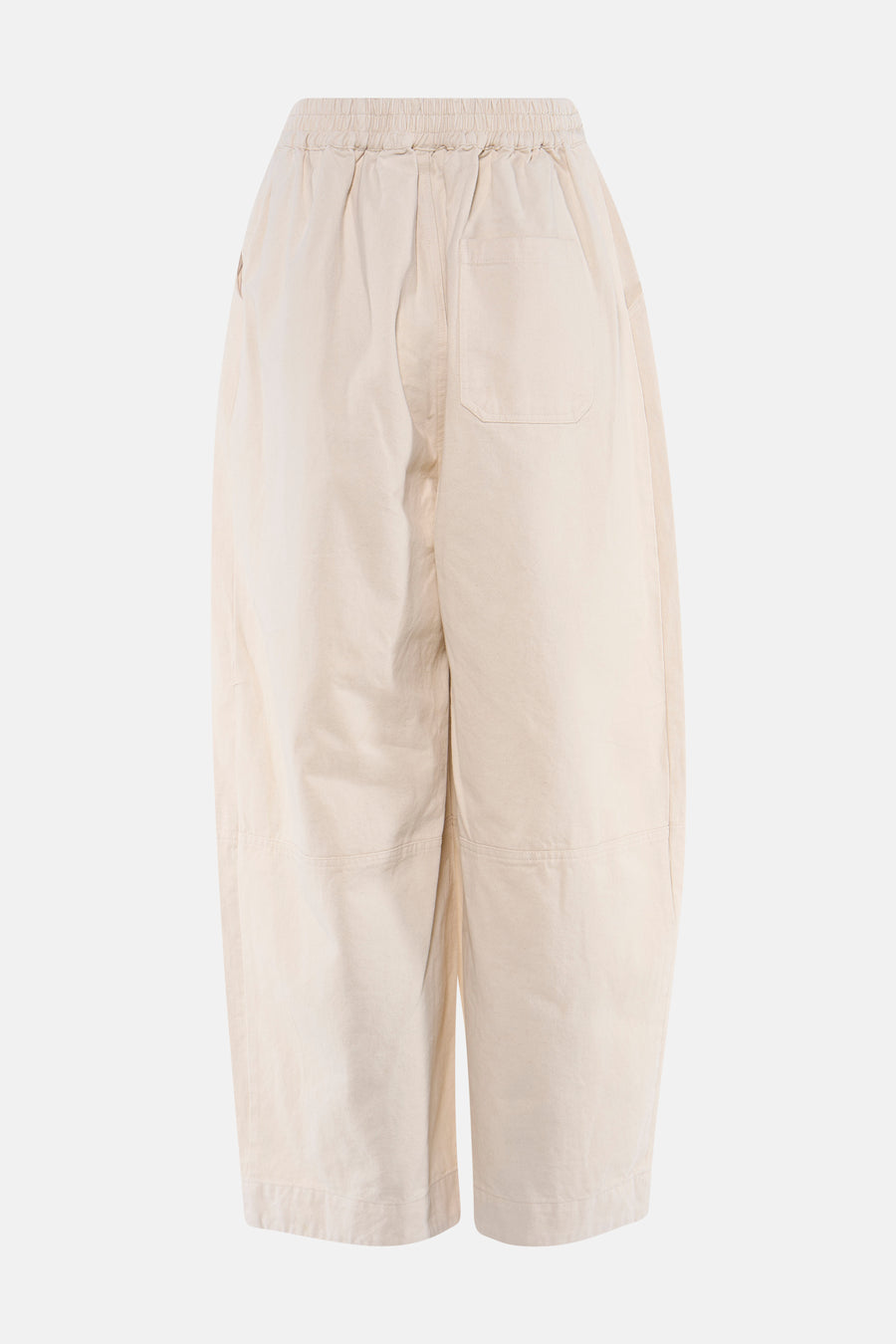 Ecru chino broek van ADORE, achterzijde met elastische taille en zakken, lichte stof, wijde pasvorm