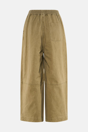 Groene chino broek van ADORE, achterzijde met elastische taille en zak, wijde pasvorm, katoenlook