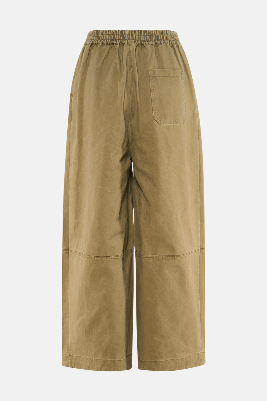 Groene chino broek van ADORE, achterzijde met elastische taille en zak, wijde pasvorm, katoenlook