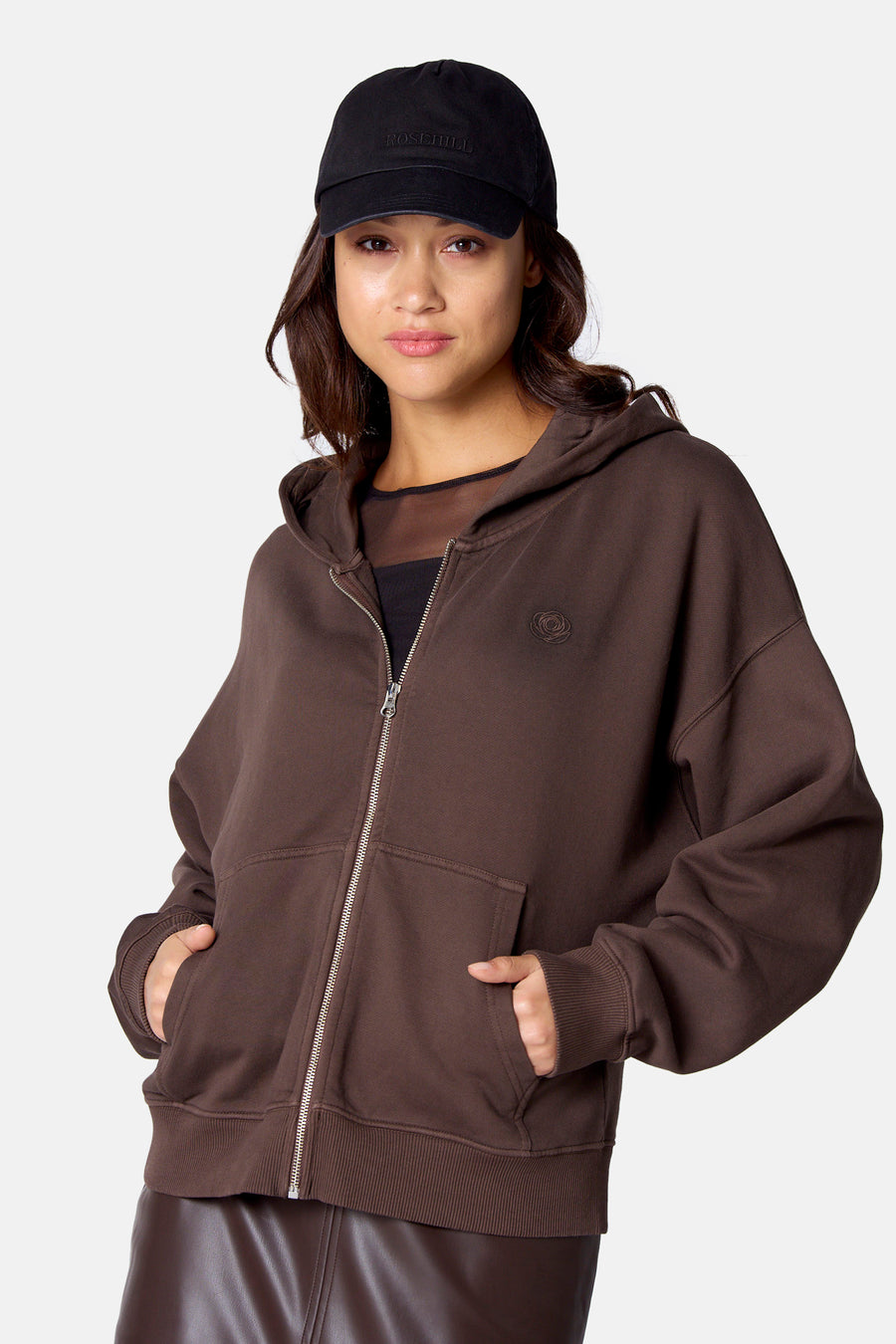 Sweater met kap - bruin