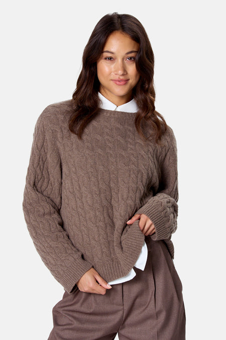 Pull col O - beige