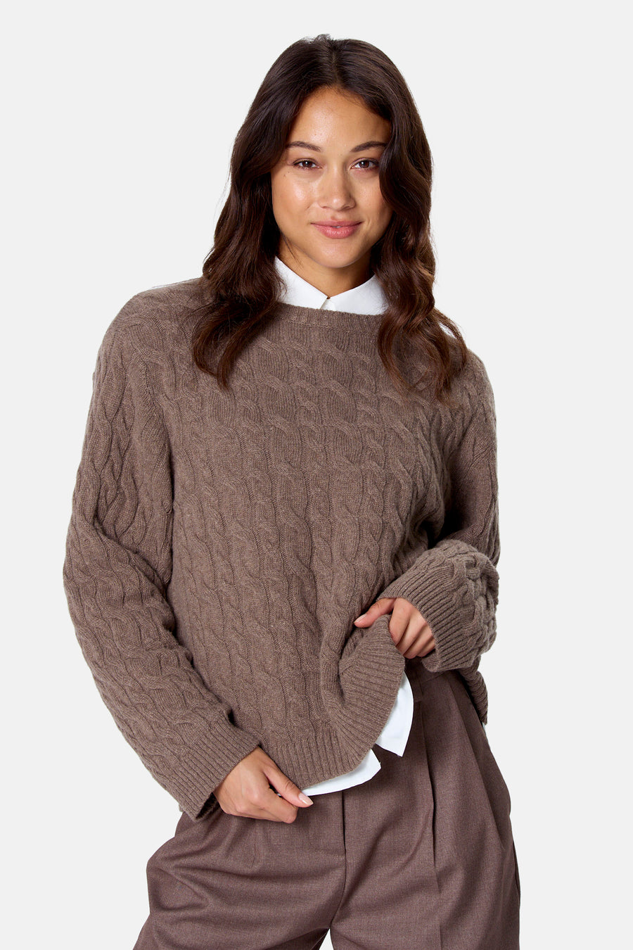 Pull O-hals - bruin