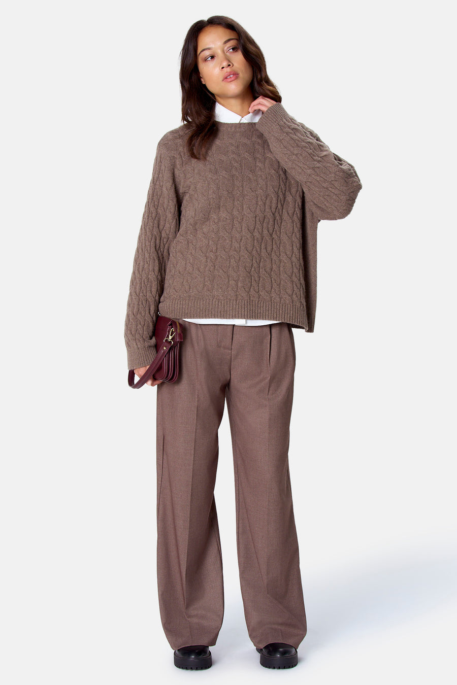 Pull O-hals - bruin