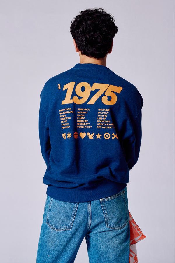 Sweater met ronde hals Blauw - Rock Werchter 50