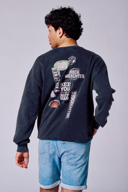 Sweater met ronde hals Zwart - Rock Werchter 50