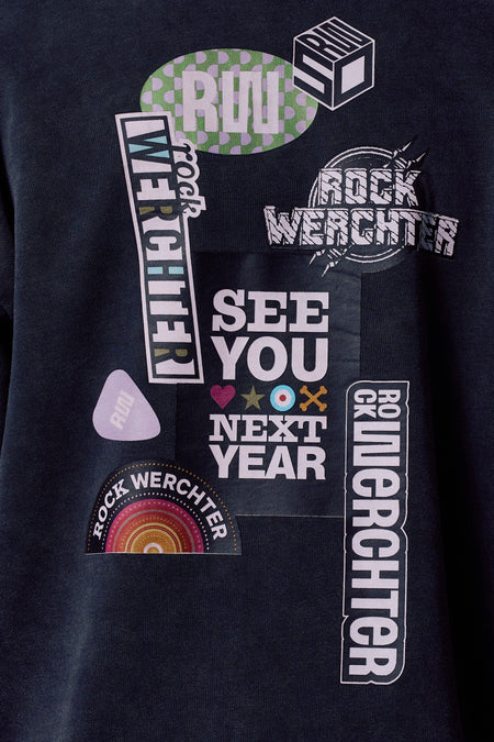 Sweater met ronde hals Zwart - Rock Werchter 50