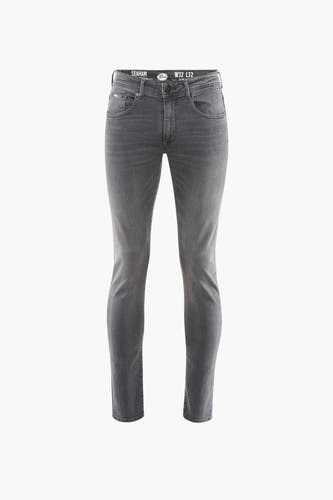 Donkergrijze slim jeans van Petrol Industries, effen en minimalistisch.
