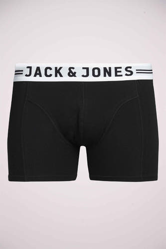 Zwarte boxers van Core by Jack & Jones, met een witte elastische tailleband met logo.