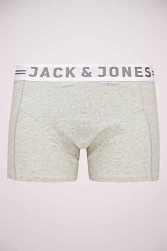 Grijze boxershorts van CORE BY JACK & JONES, met een witte tailleband met logo.