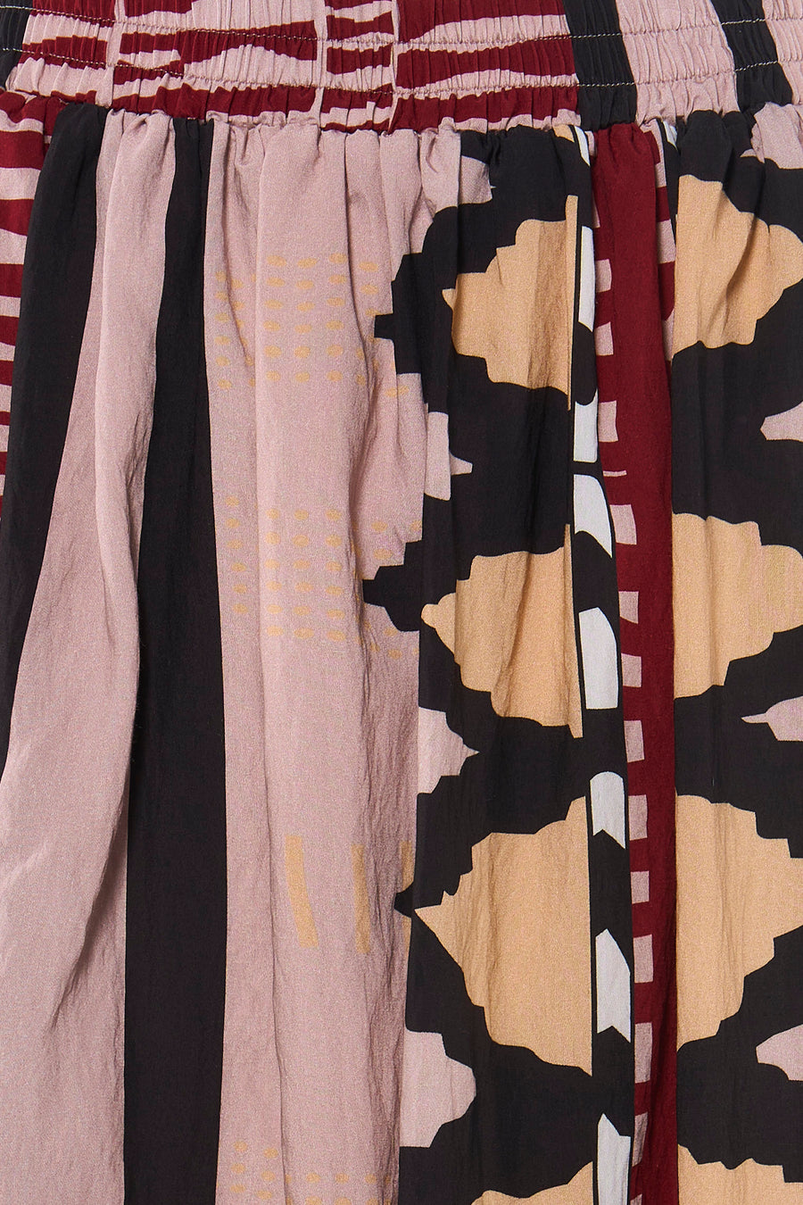 Multicolor patchwork rok van ADORE met elastische taille en mix van strepen, camouflage en stippenpatroon