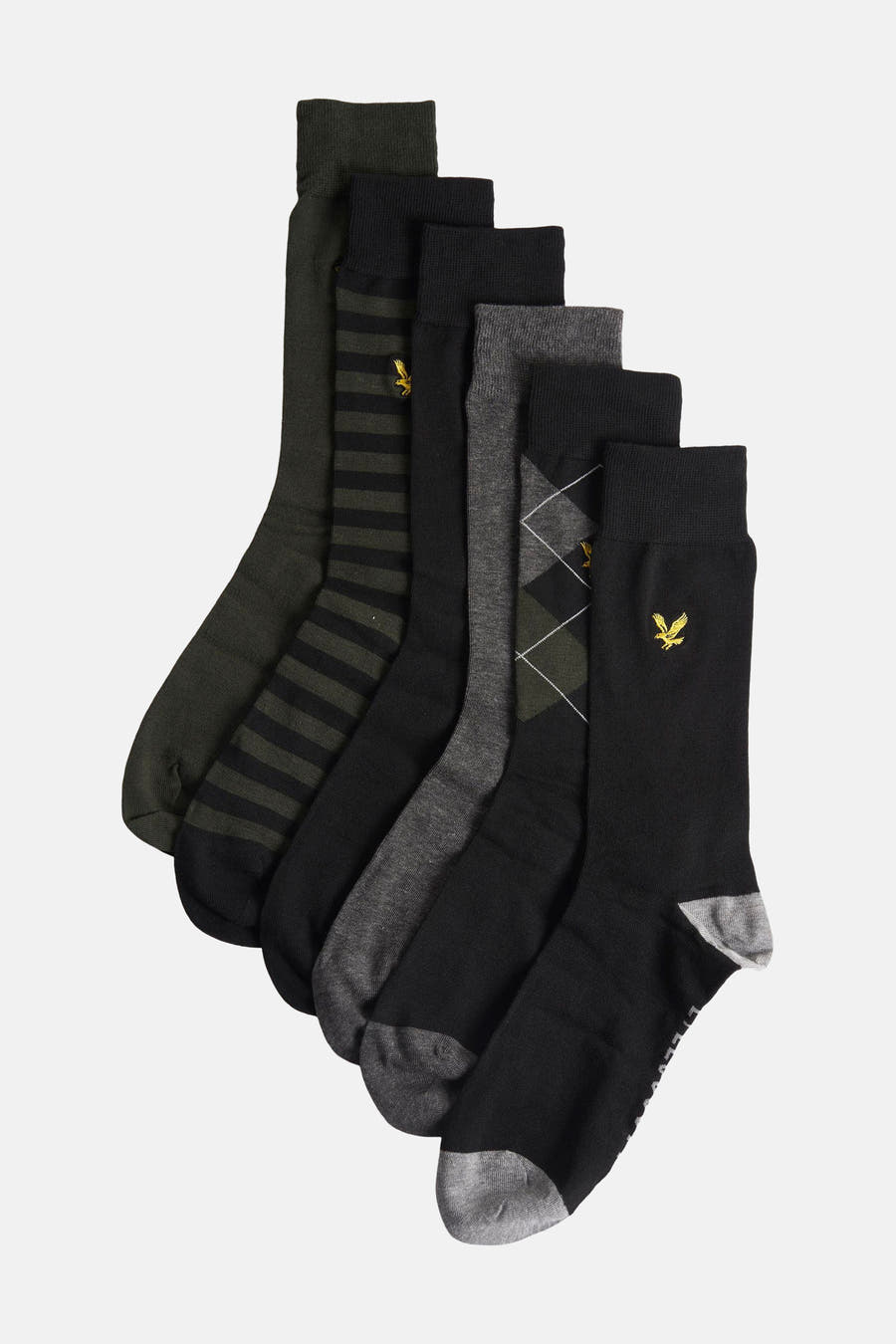 Chaussettes multicolores de Lyle & Scott avec divers motifs tels que des rayures et des carreaux.