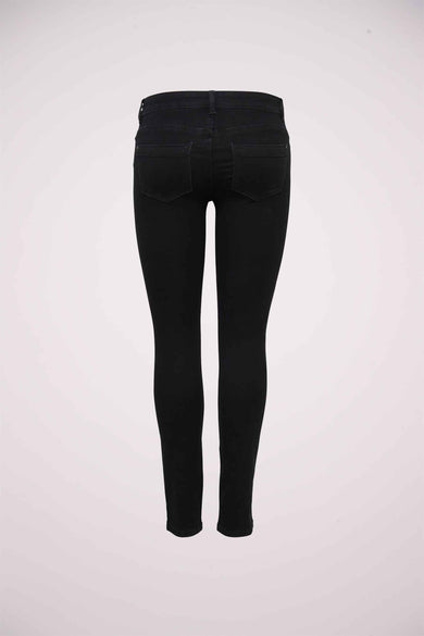 Zwarte skinny jeans van ONLY®, achterzijde met klassieke zakken, strakke pasvorm, denimtextuur
