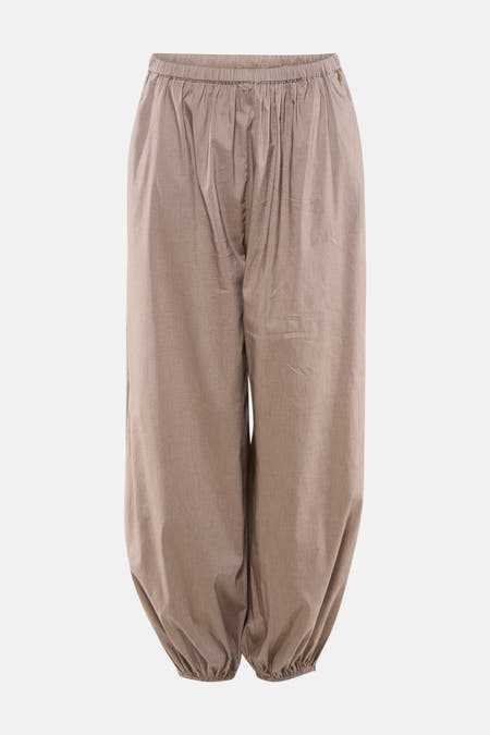Pantalon beige de TALLY WEIJL avec taille élastique et jambes ballon plissées.