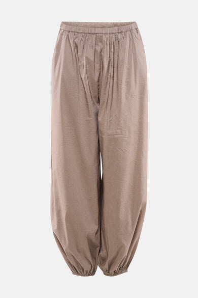 Pantalon beige de TALLY WEIJL avec taille élastique et jambes ballon plissées.