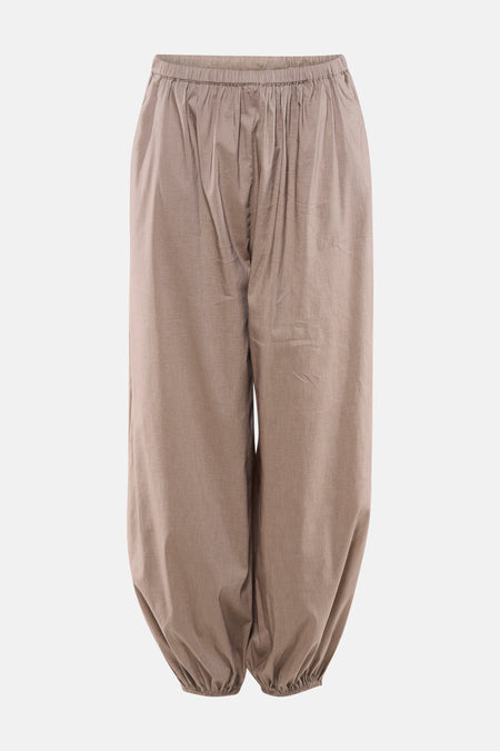 Beige broek van TALLY WEIJL met elastische taille en geplooide ballonpijpen.