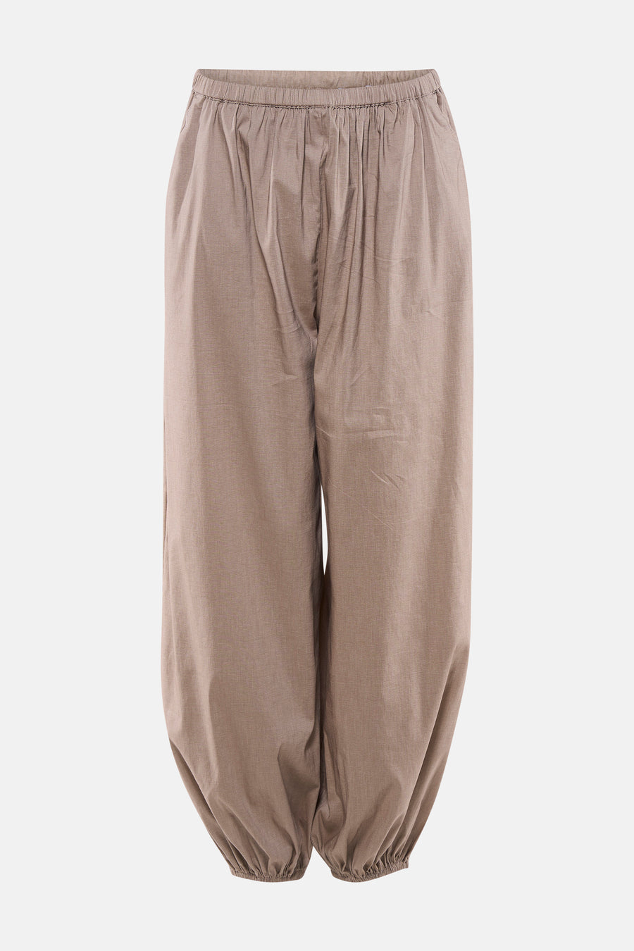 Beige broek van TALLY WEIJL met elastische taille en geplooide ballonpijpen.