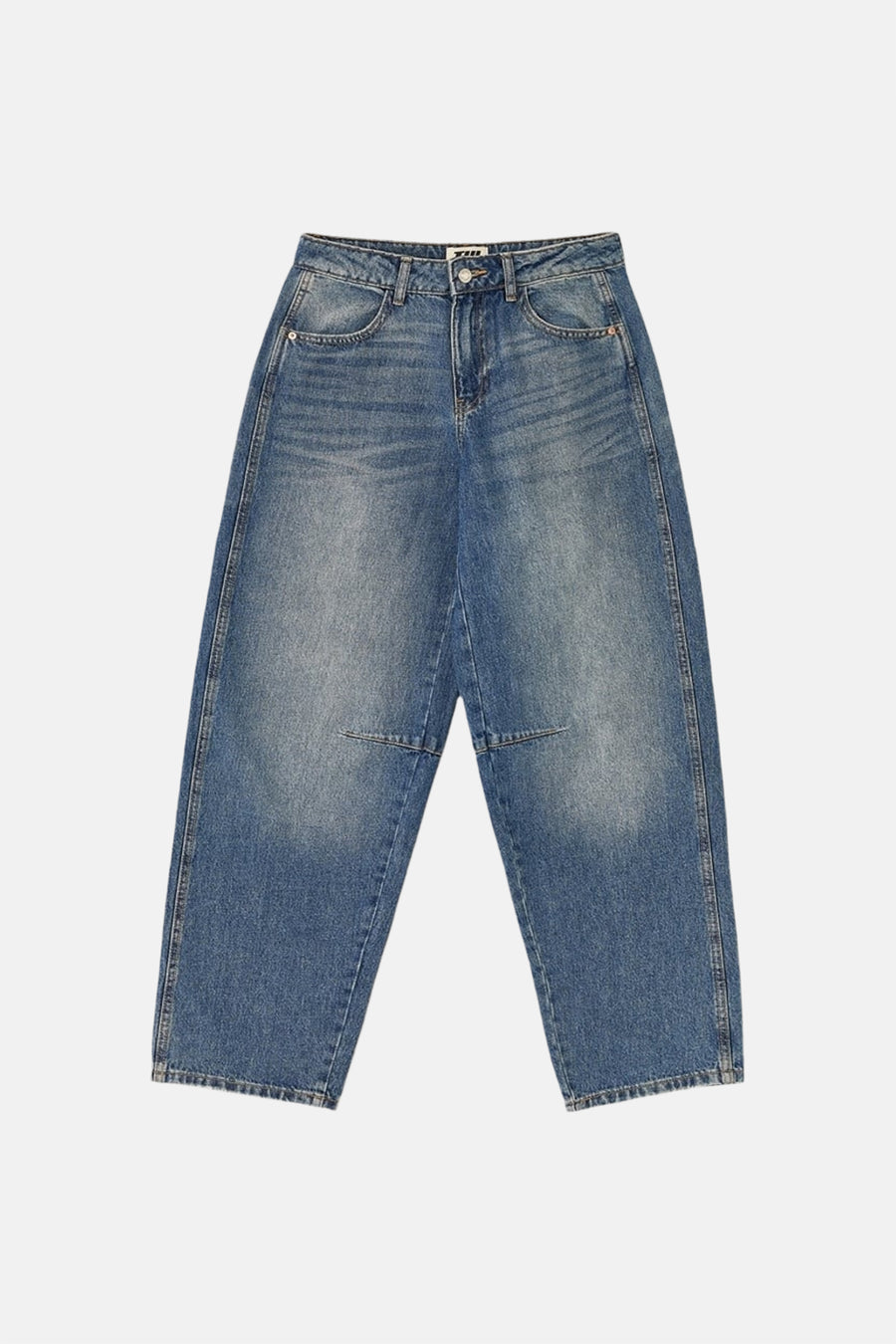 Jeans coupe spéciale en denim bleu moyen de TALLY WEIJL, avec détails aux genoux.
