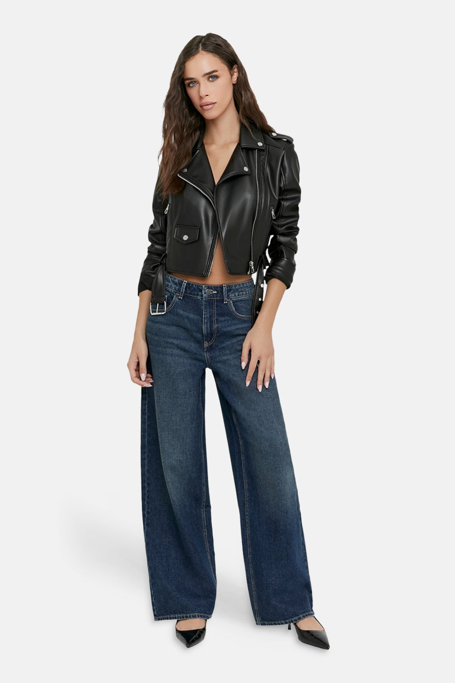 Jeans wide mid blue denim - TALLY WEIJL