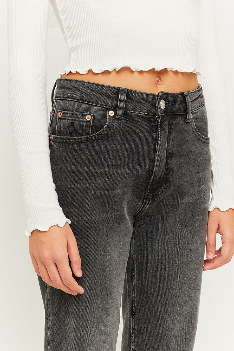 Straight jeans - black denim